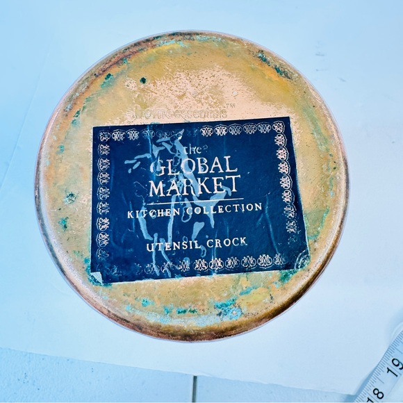 Hammered Copper Kitchen Utensils Holder Canister Cottage Farm Patina - Picture 5 of 5